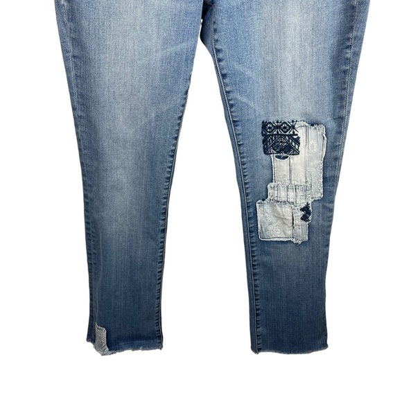 Sundance | Magnolia Patchwork Embroidered Raw Hem Jeans - Picture 3 of 10